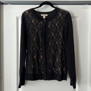 Banana Republic black lace cardigan. large tall.